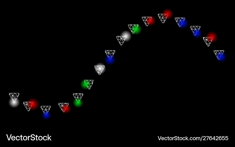 Bright mesh network dotted function line Bright mesh network dotted function line vector image