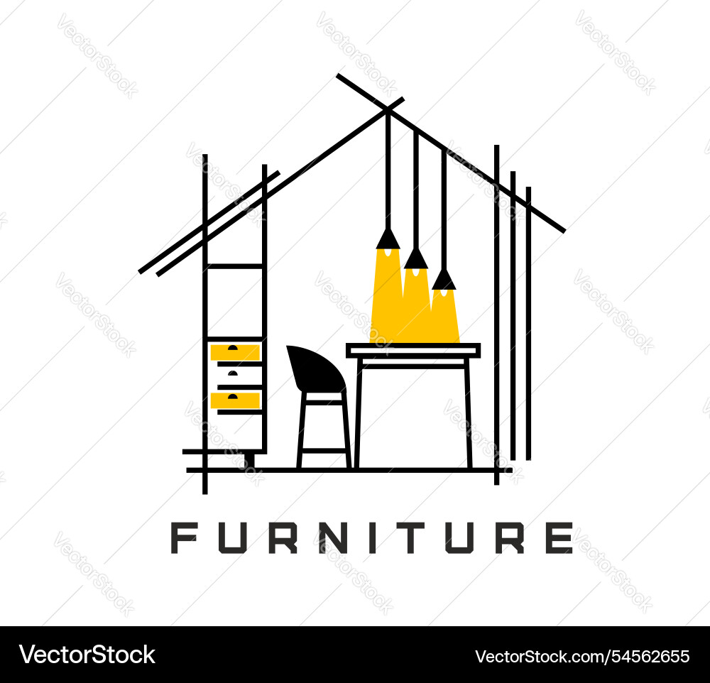 Büro- und Innenausstattung Möbel-Ikone Büro- und Innenausstattung Möbel-Ikone vektorbild
