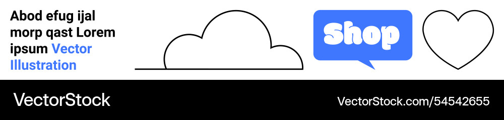 Cloud shape speech bubble with shop text vector image