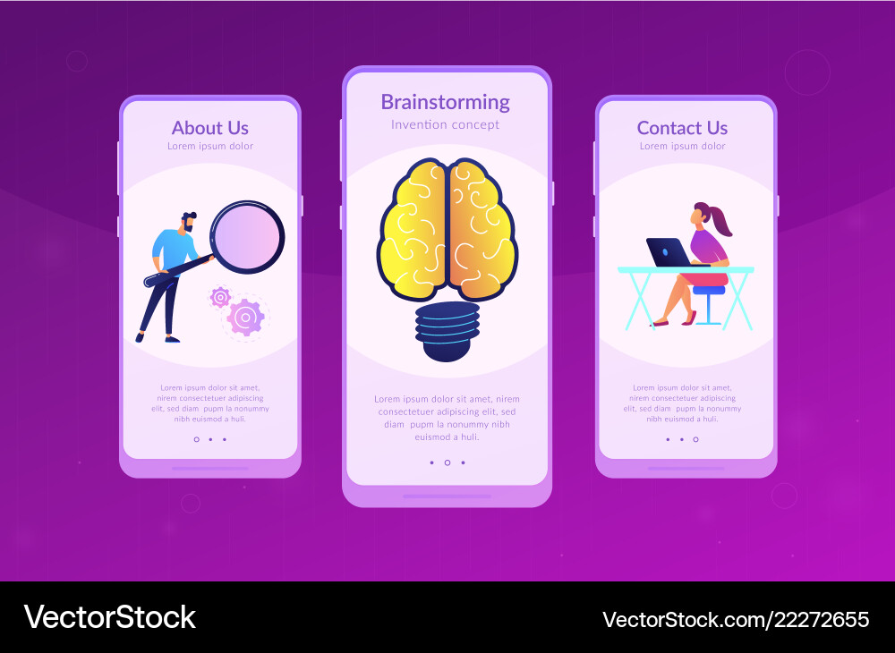 Creating ideas concept app interface template Creating ideas concept app interface template vector image
