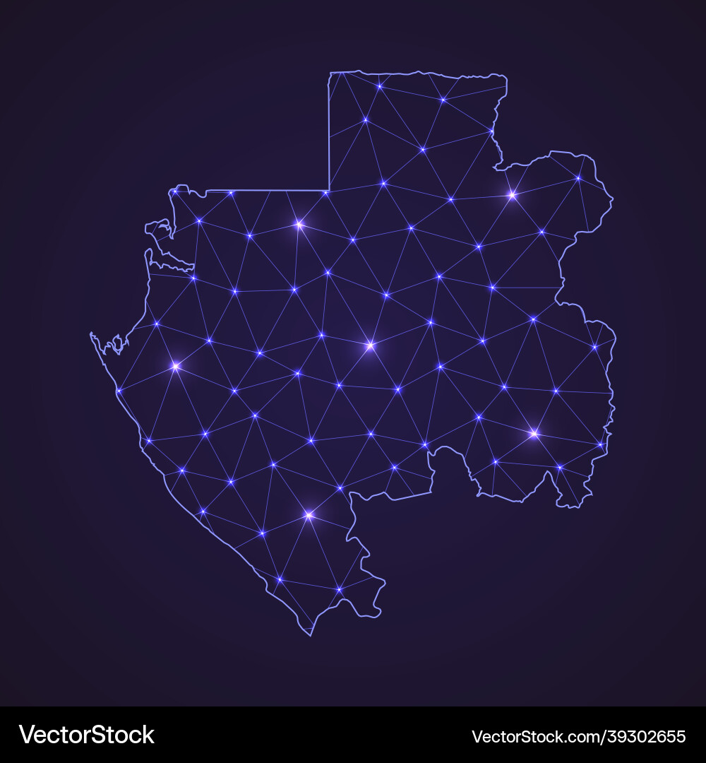 Digital network map of gabon abstract connect Digital network map of gabon abstract connect vector image