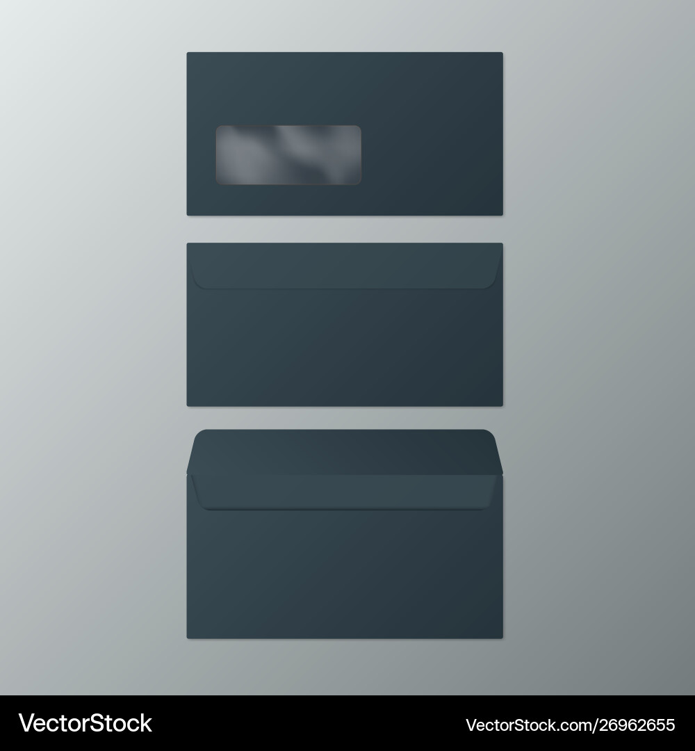 Dl envelopes front and back view open close Dl envelopes front and back view open close vector image