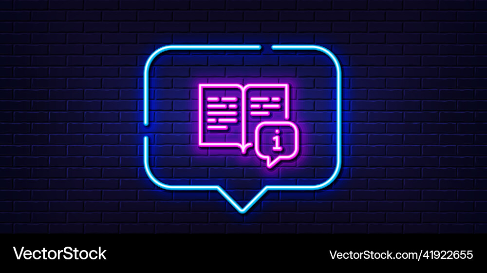 Instruction line icon user manual sign neon Instruction line icon user manual sign neon vector image
