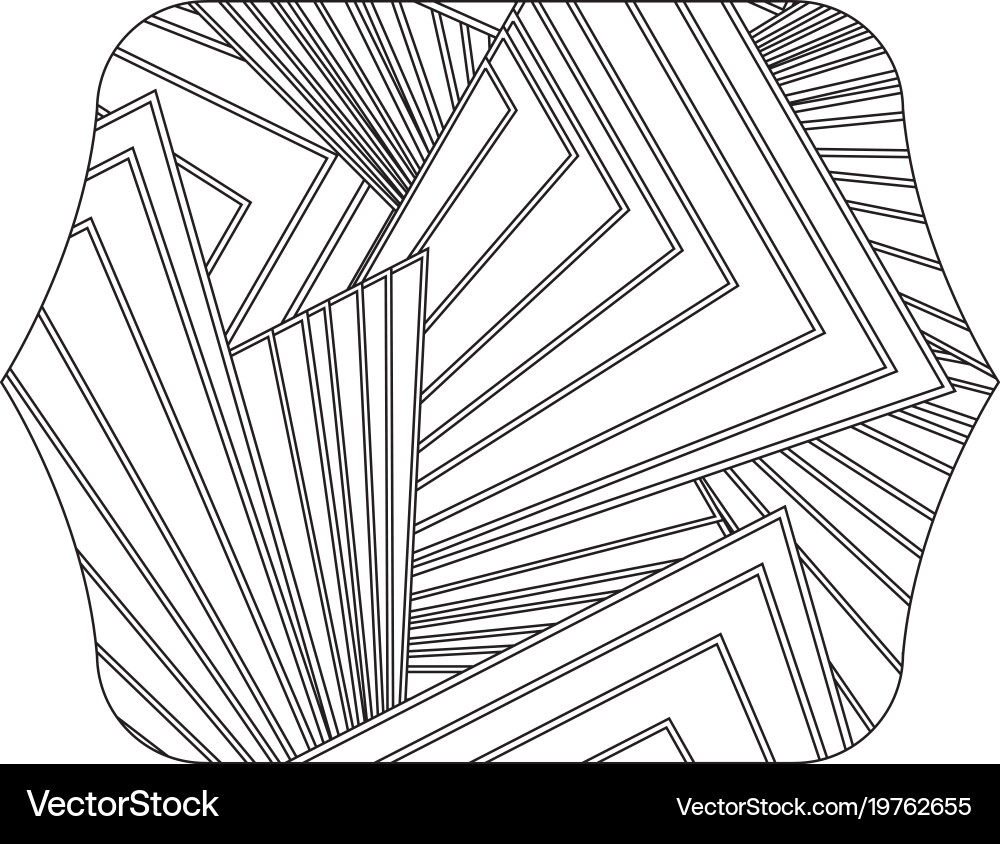 Line rectangle with pattern abstract shapes Vector Image
