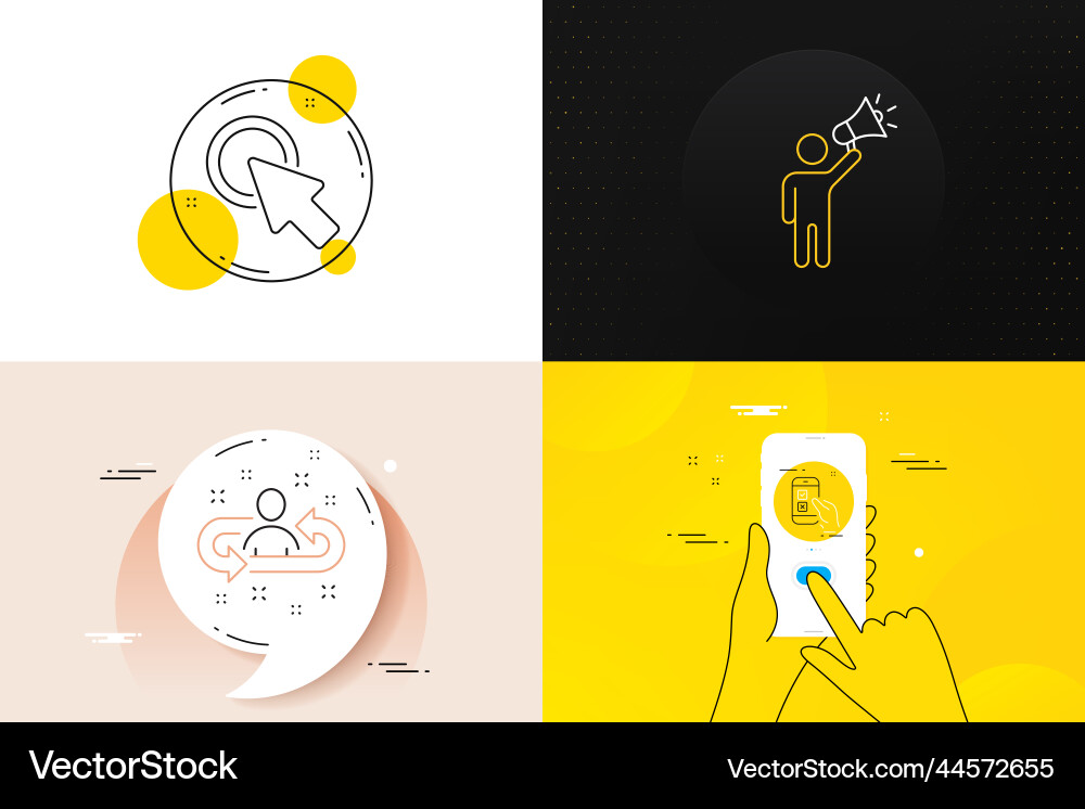 Minimal set of mobile survey recruitment Minimal set of mobile survey recruitment vector image