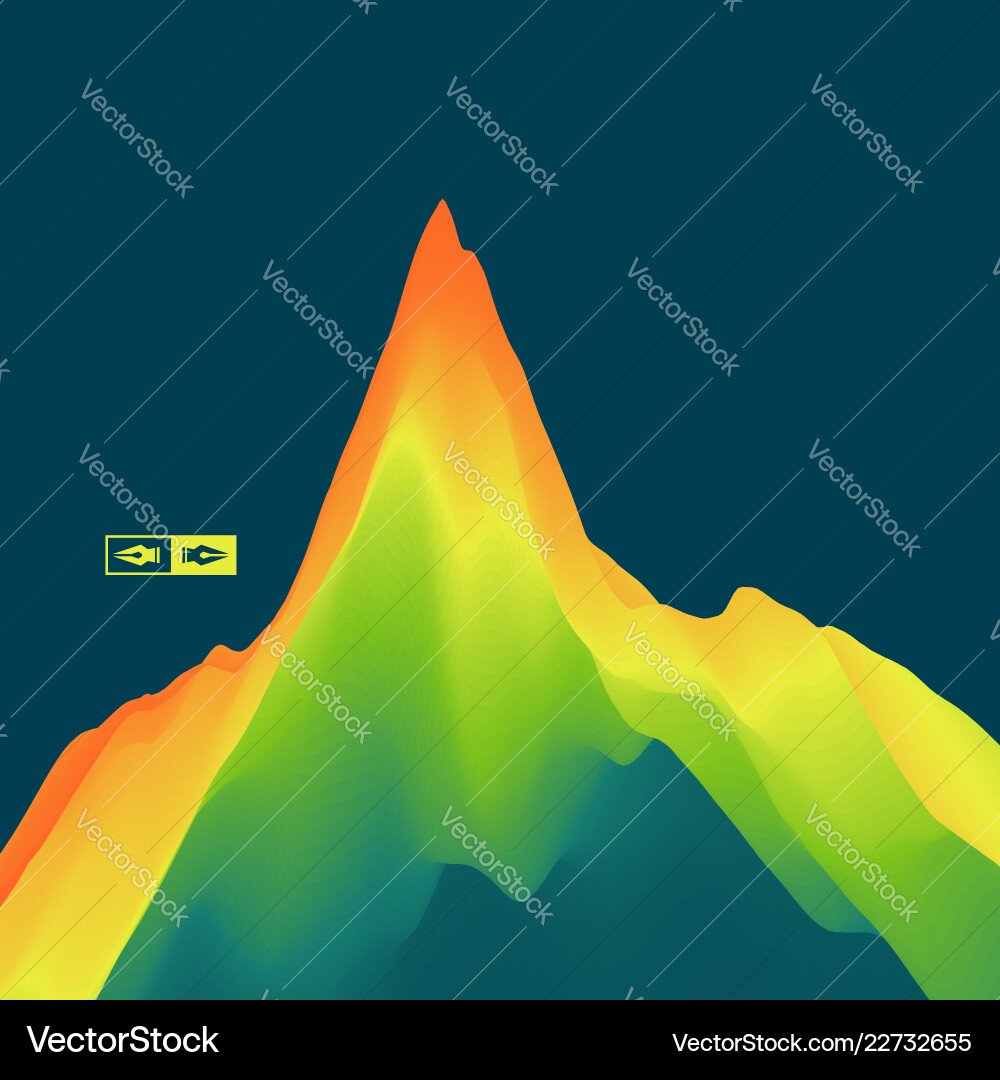 Mountain landscape mountainous terrain abstract Mountain landscape mountainous terrain abstract vector image