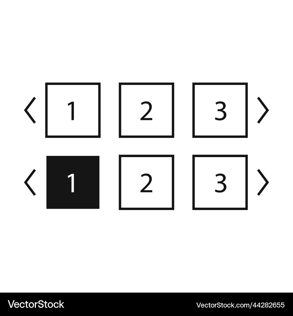 Pagination bars set collection buttons for site Pagination bars set collection buttons for site vector image
