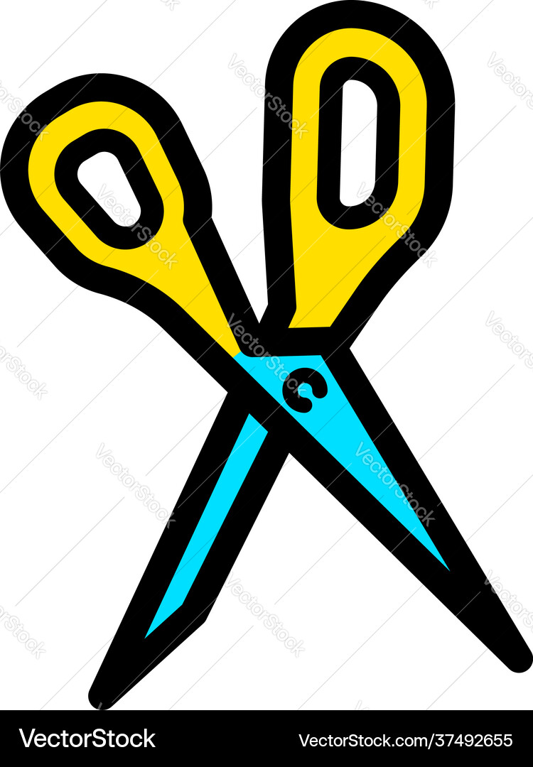 Scissors color icon isolated on white background Scissors color icon isolated on white background vector image