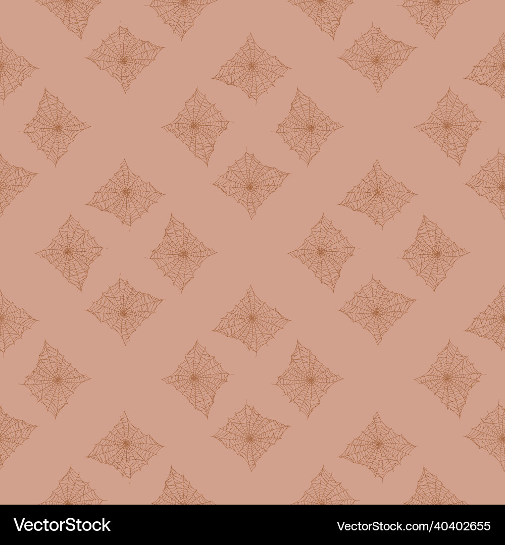 Seamless pattern spider web isolated on peach Seamless pattern spider web isolated on peach vector image