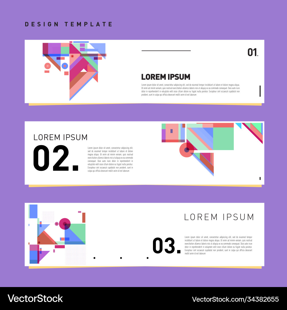 Set abstract banner web design template retro Vector Image