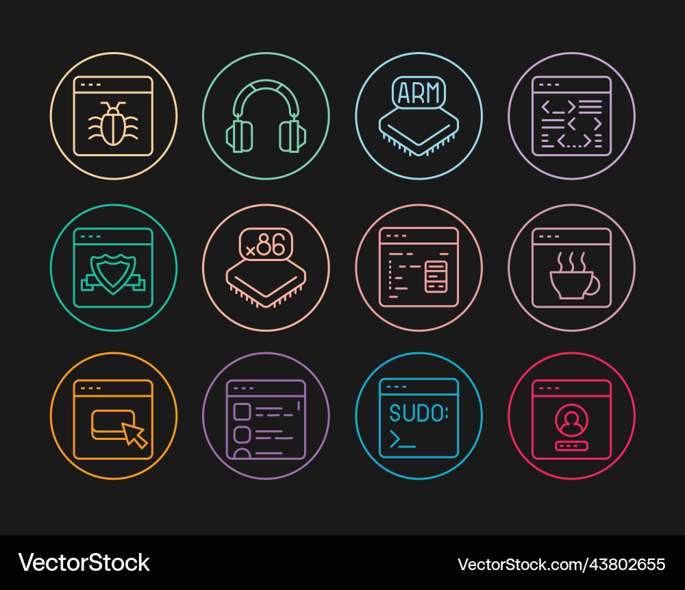 Set line create account screen software Set line create account screen software Vector Image
