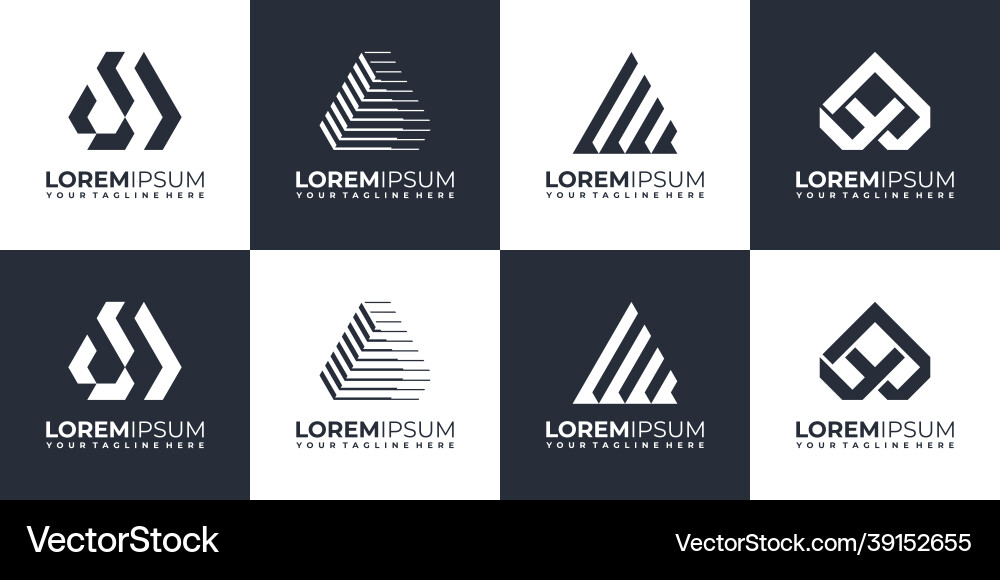 Set of abstract initial monogram a logo design Set of abstract initial monogram a logo design Vector Image