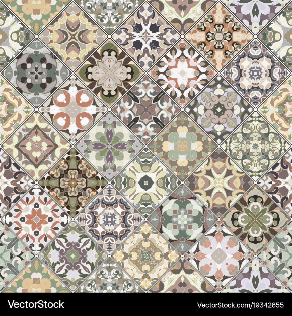 Set of square seamless patterns vector image