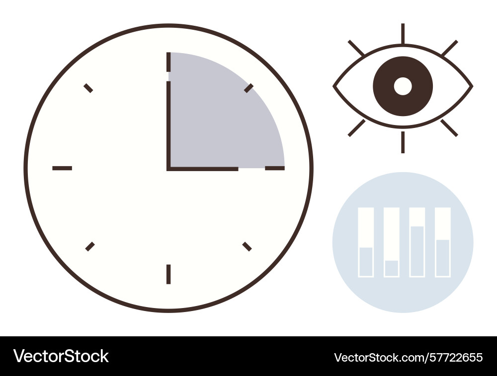 Time management with eye on progress and data Time management with eye on progress and data vector image