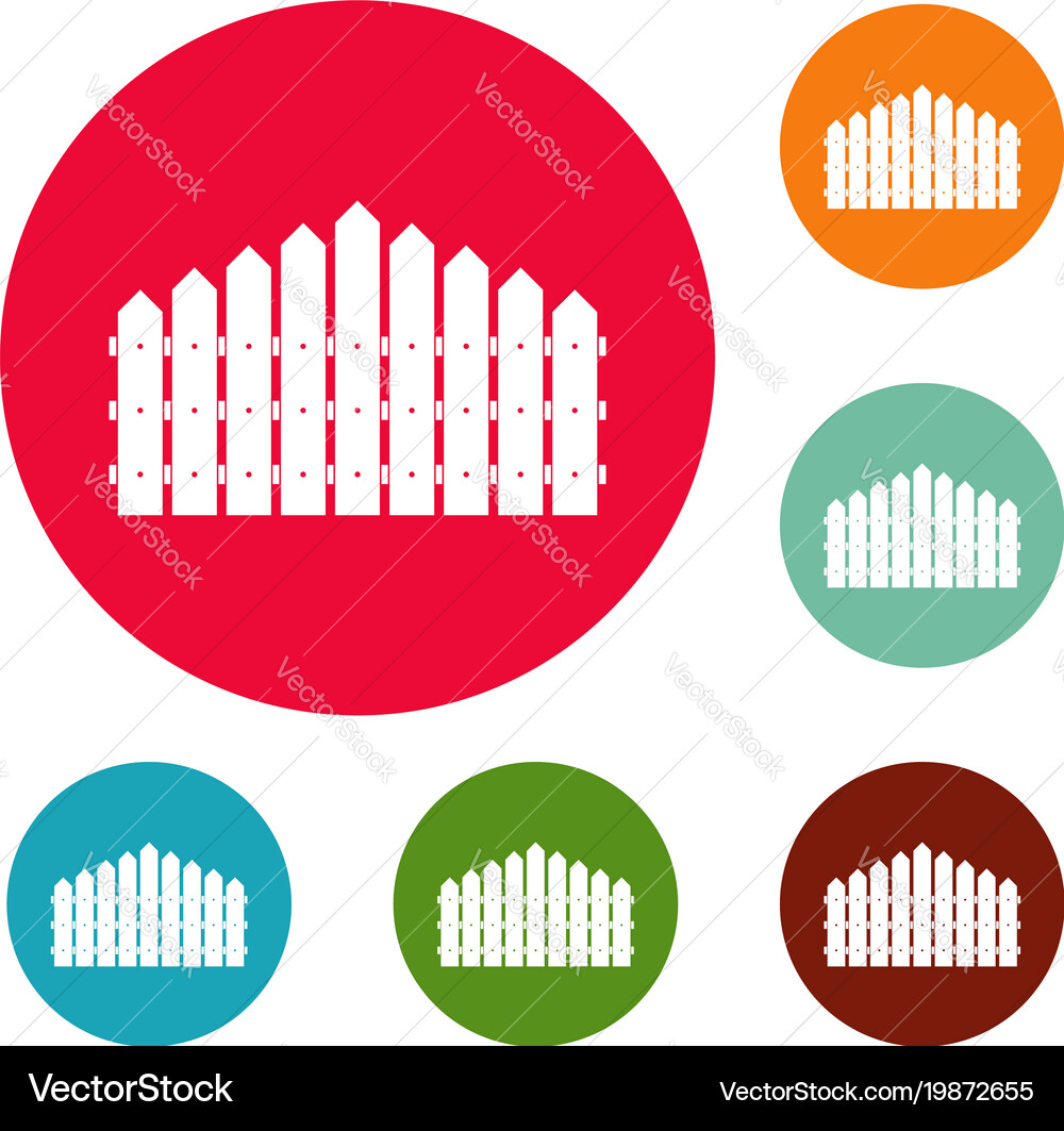 Triangular fence icons circle set Vector Image
