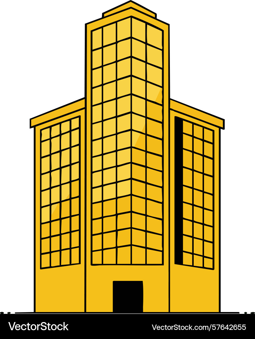 Yellow modern office building with multiple Vector Image