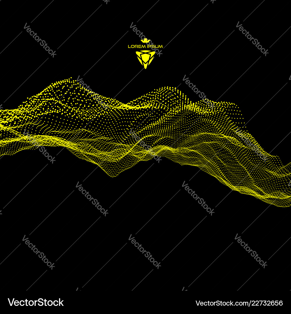 Array with dynamic emitted particles grid Array with dynamic emitted particles grid vector image