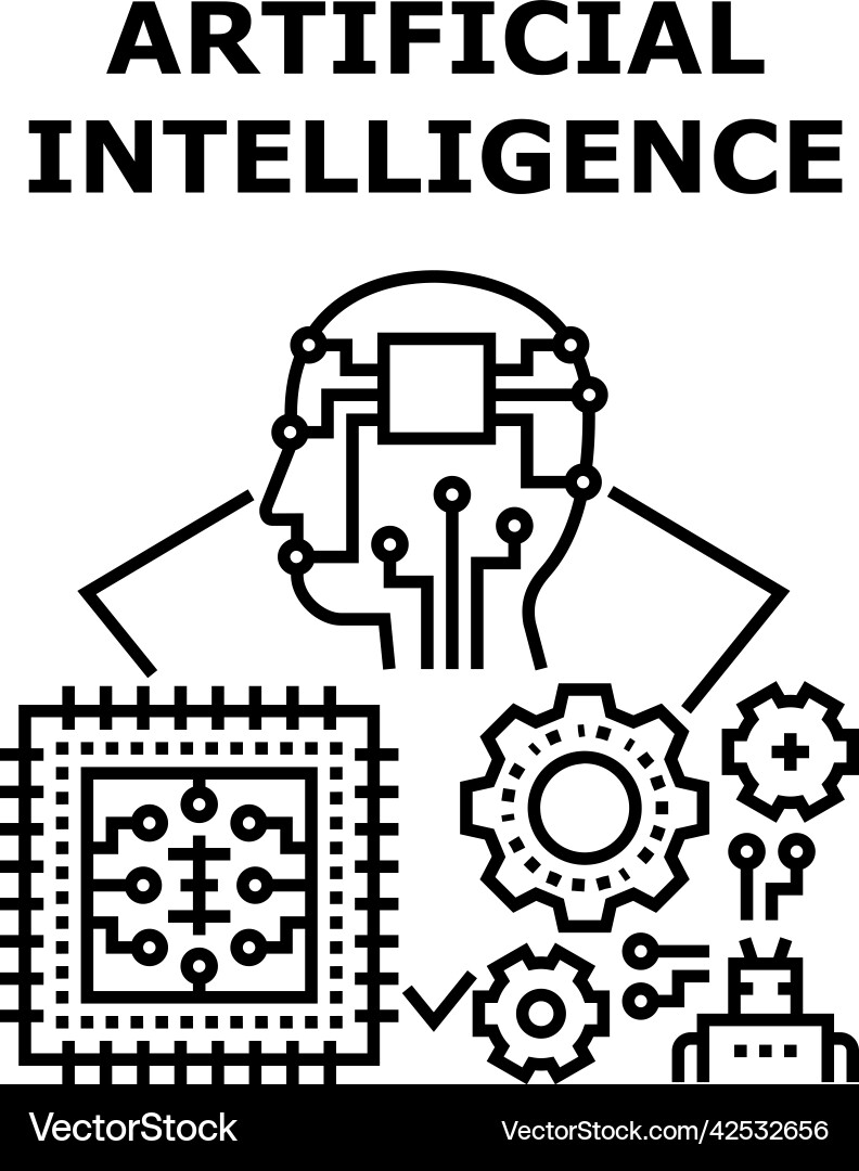 Artificial intelligence concept color Artificial intelligence concept color vector image