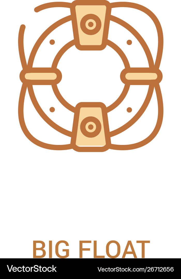 Big float concept 2 colored icon simple line Big float concept 2 colored icon simple line vector image
