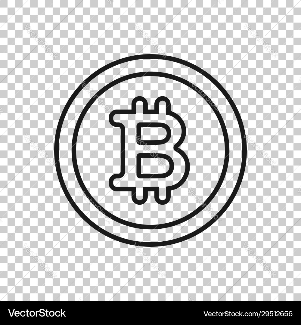Bitcoin icon in flat style blockchain on white Bitcoin icon in flat style blockchain on white vector image