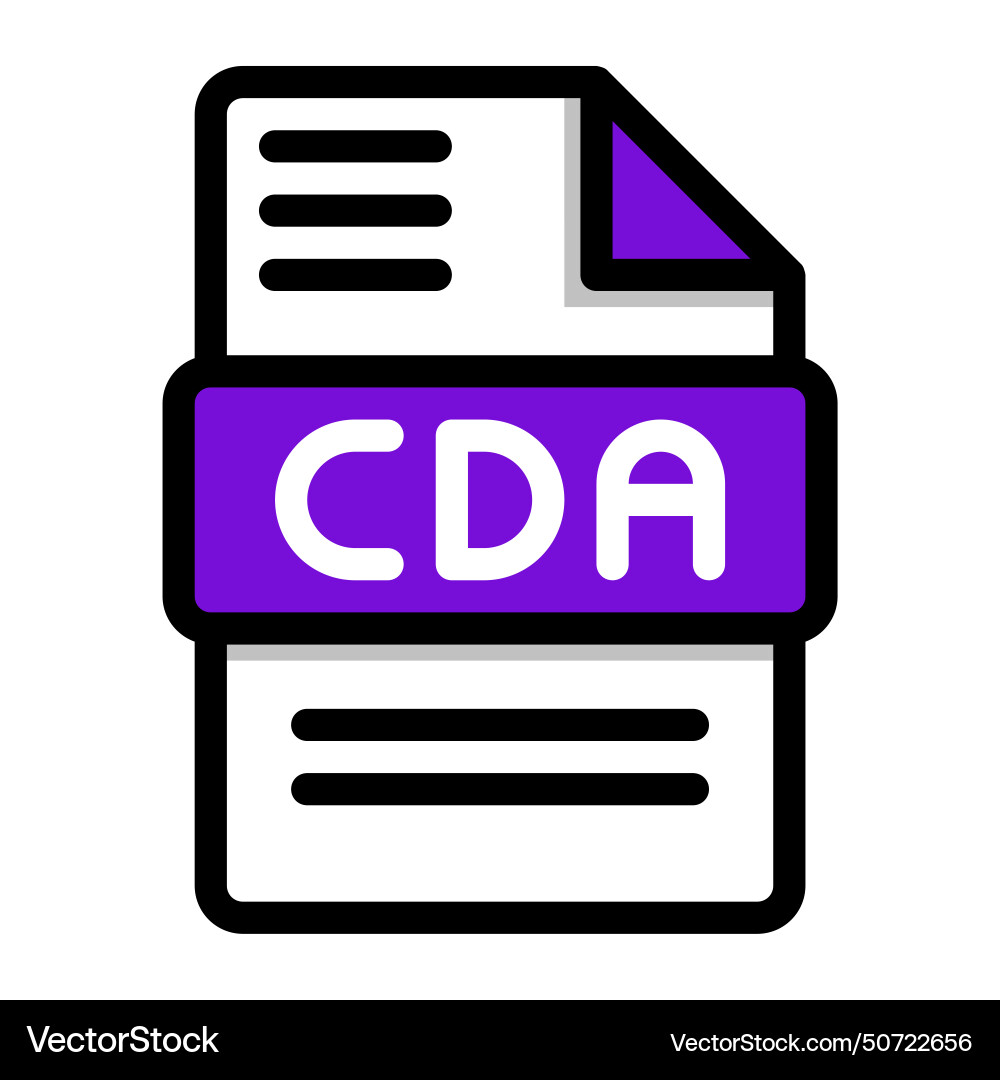 Cda file icon flat audio icons format vector image