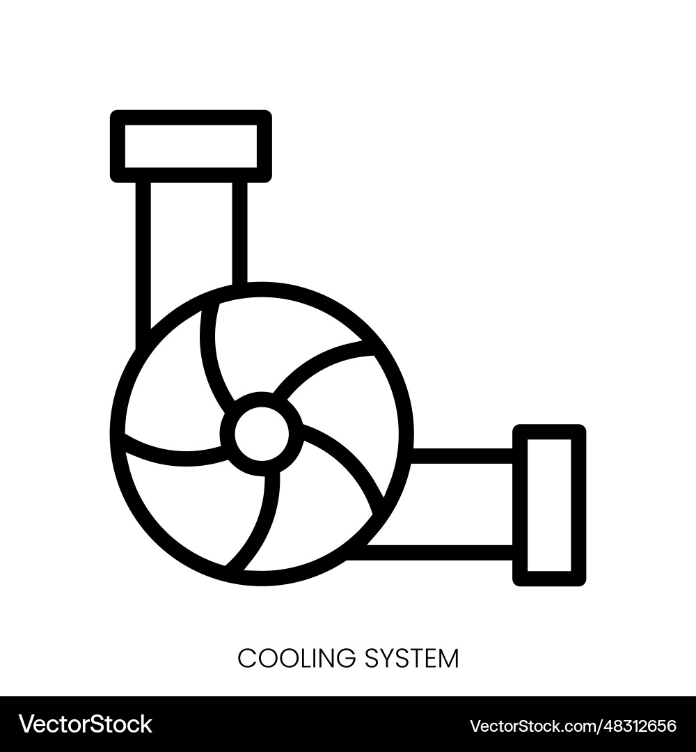Cooling system icon line art style design Vector Image