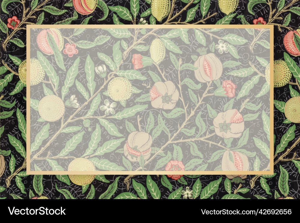 Floral frame william morris pattern vintage Floral frame william morris pattern vintage vector image