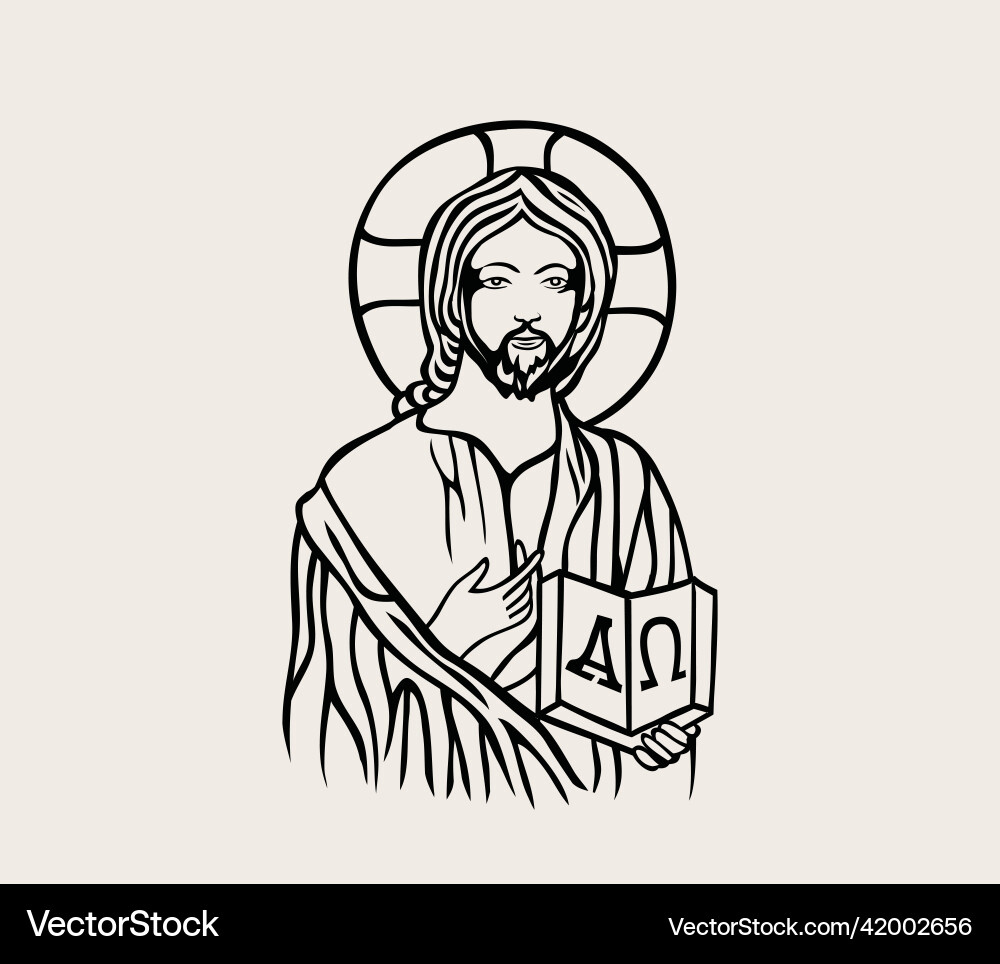Jesus alpha and omega Vector Image