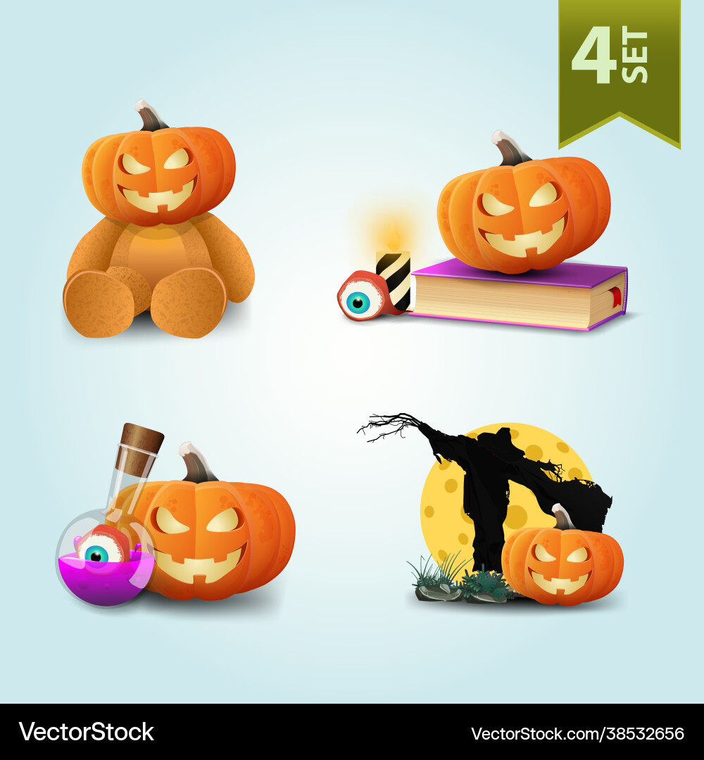 Large set halloween icons isolated on white Large set halloween icons isolated on white vector image