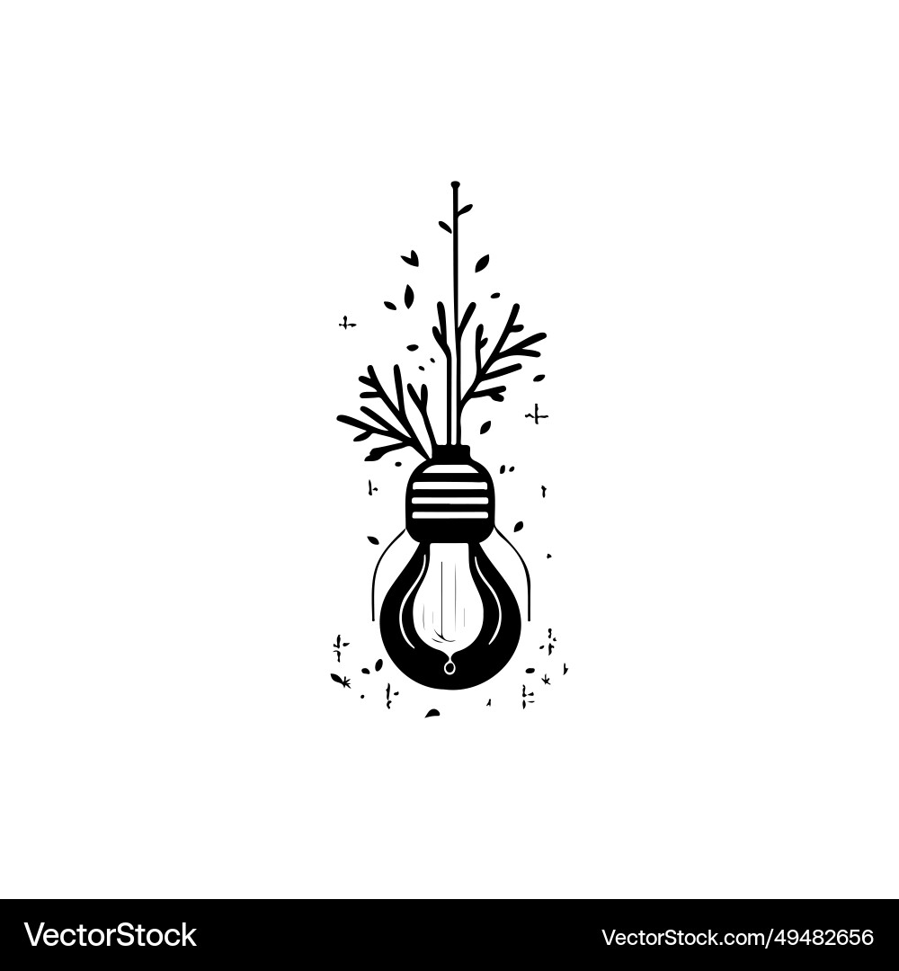 Light bulb icon hand draw black colour winter Light bulb icon hand draw black colour winter vector image