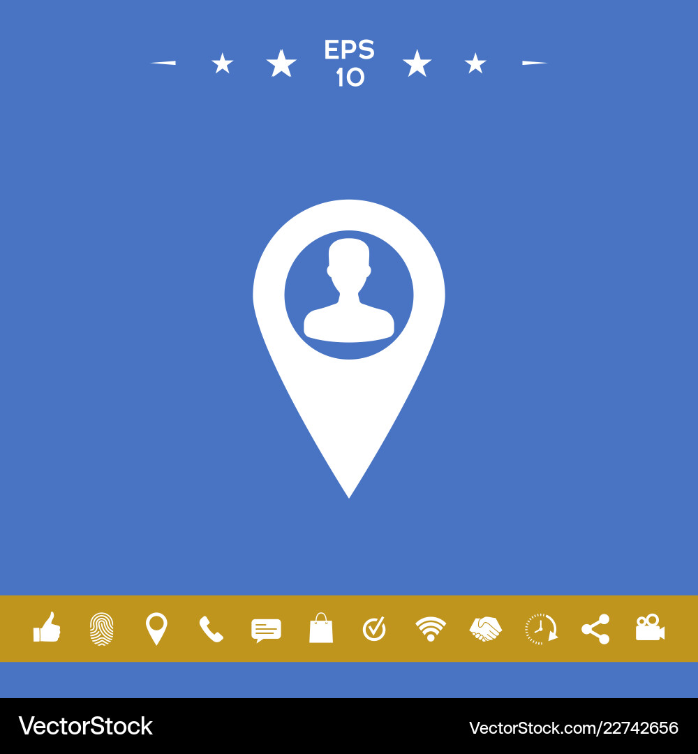 Map pointer with man silhouette Map pointer with man silhouette vector image