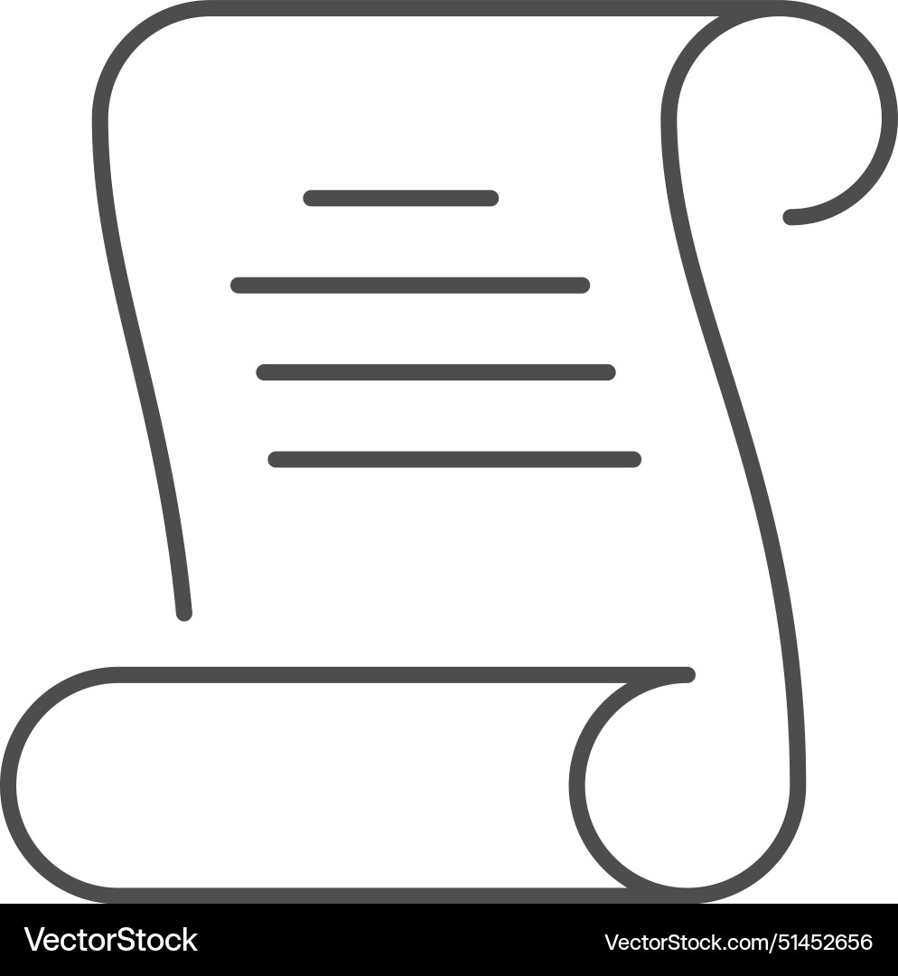 Paper scroll line outline icon Vector Image