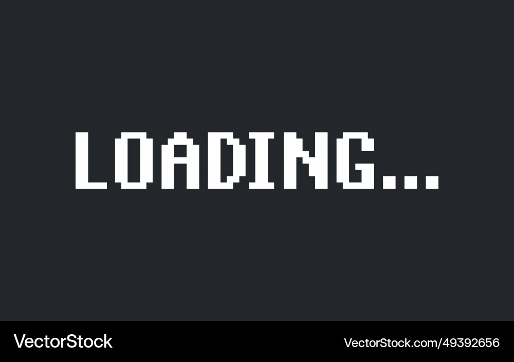 Retro video game pixel loading screen Retro video game pixel loading screen vector image