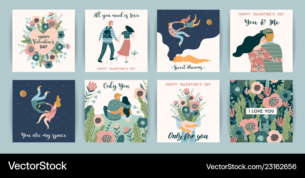 Romantic set cute design Romantic set cute design vector image