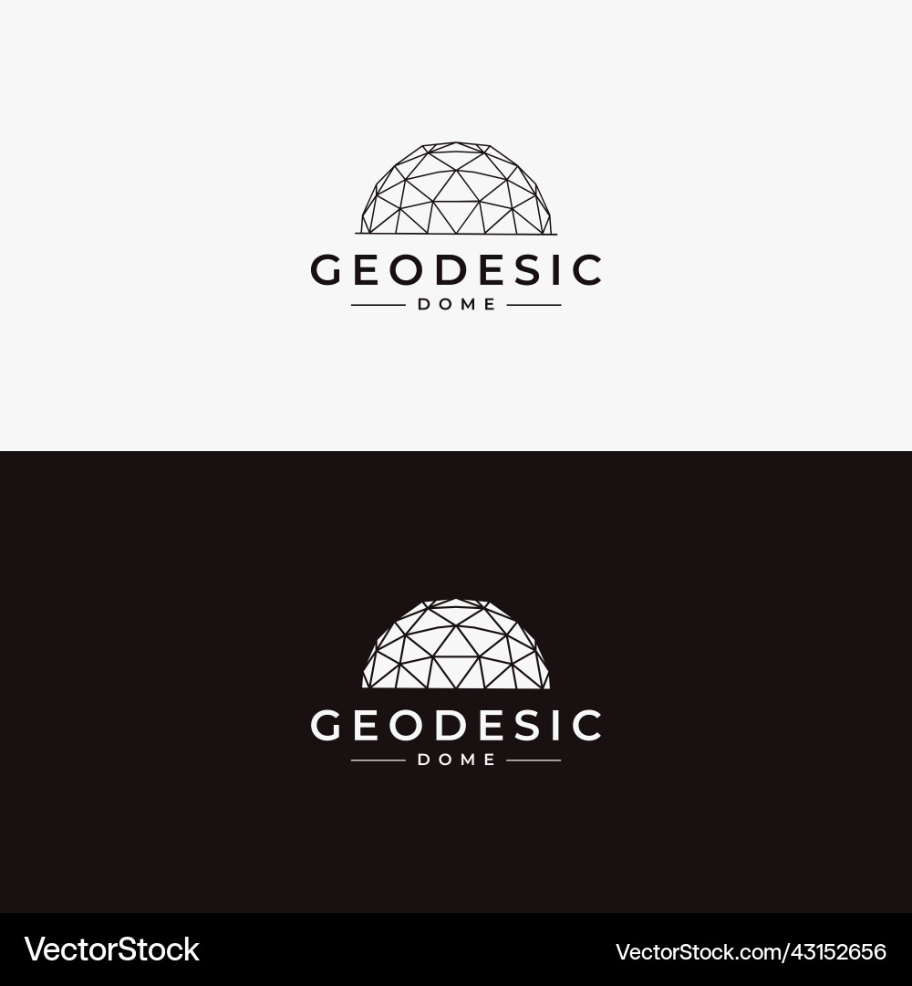 Set of simple geodesic dome logo icon Royalty Free Vector