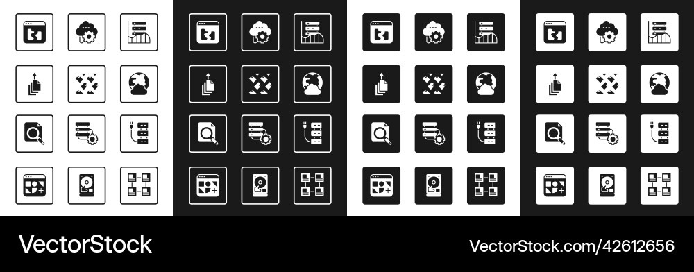 Set server data web hosting stream export Set server data web hosting stream export Vector Image