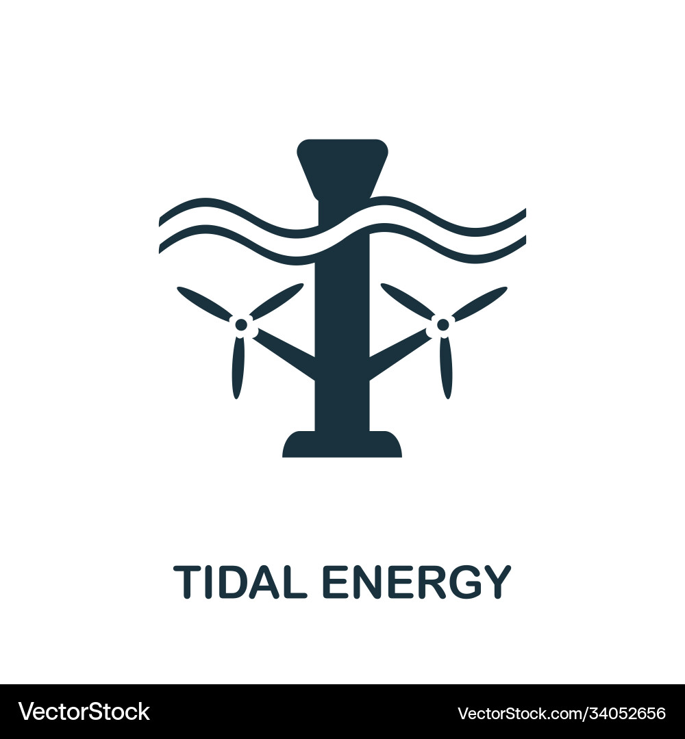 Tidal energy icon simple element from alternative Tidal energy icon simple element from alternative vector image