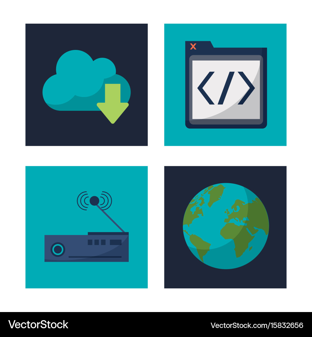 White background with square frames graphics Vector Image