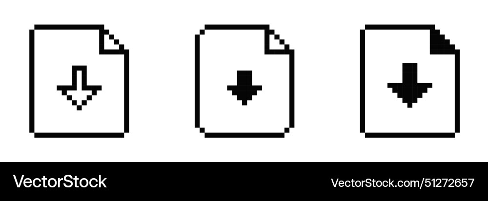8 bit document icon pixel 8bit text vector image