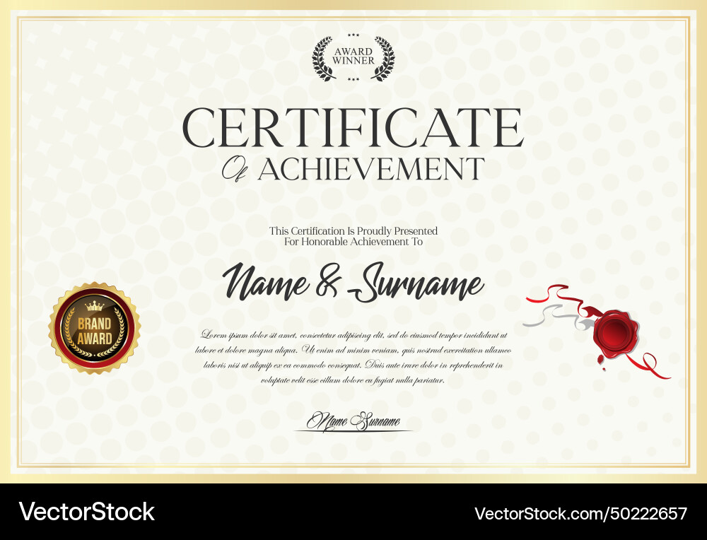 Zertifikat oder Diplom retro Vintage Vorlage Vektorbild