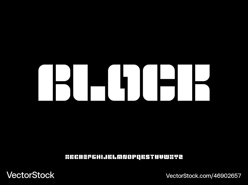 Creative abstract block font vector image