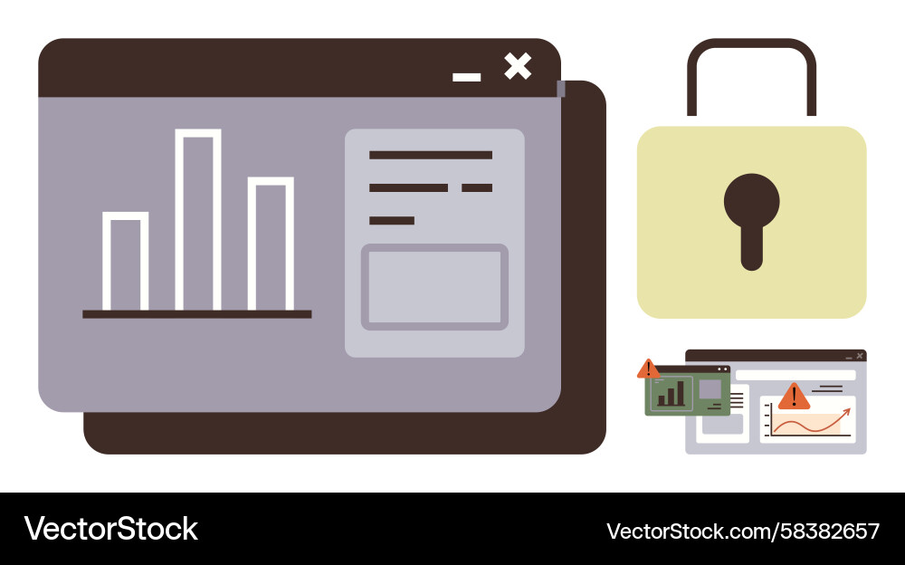 Data Security & Analytics Vector Image