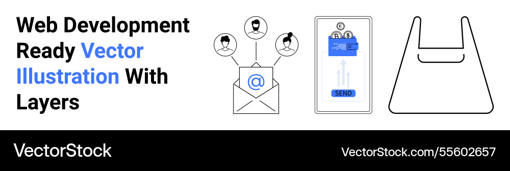 Digital communication mobile interface and e Digital communication mobile interface and e vector image