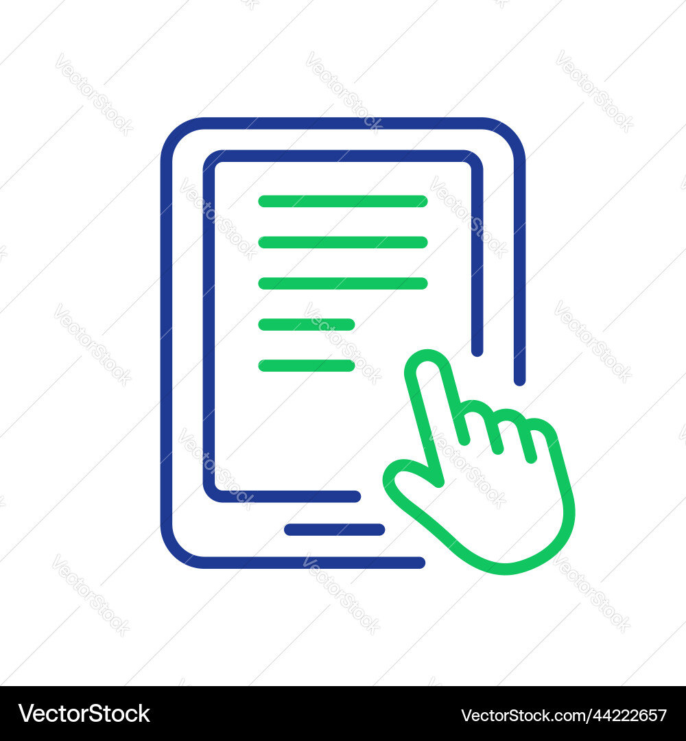 Ebook line icon with mouse pointer electronic Ebook line icon with mouse pointer electronic vector image