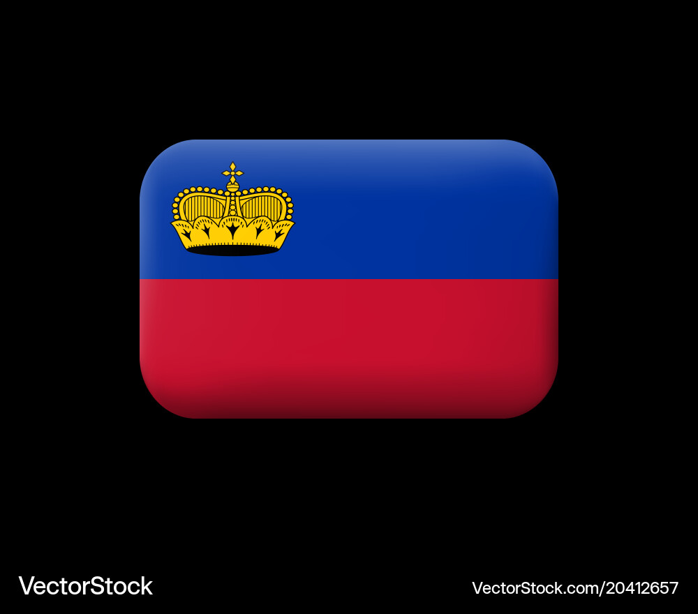 Flag of liechtenstein matted icon and button Vector Image