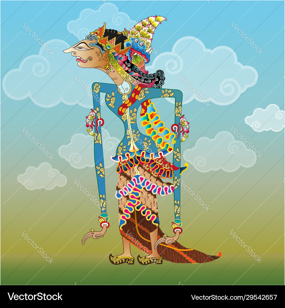 Javanese Shadow Puppet - Dewi Ratih vector image