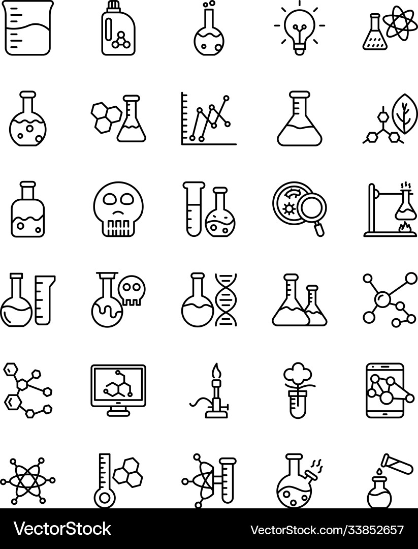 Lab testing line icons Vector Image