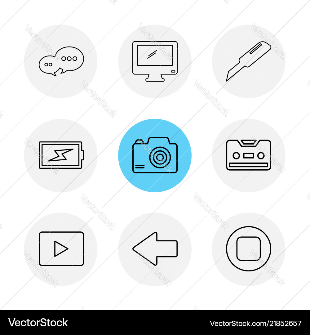 Message monitor cutter battery click cassette Vector Image