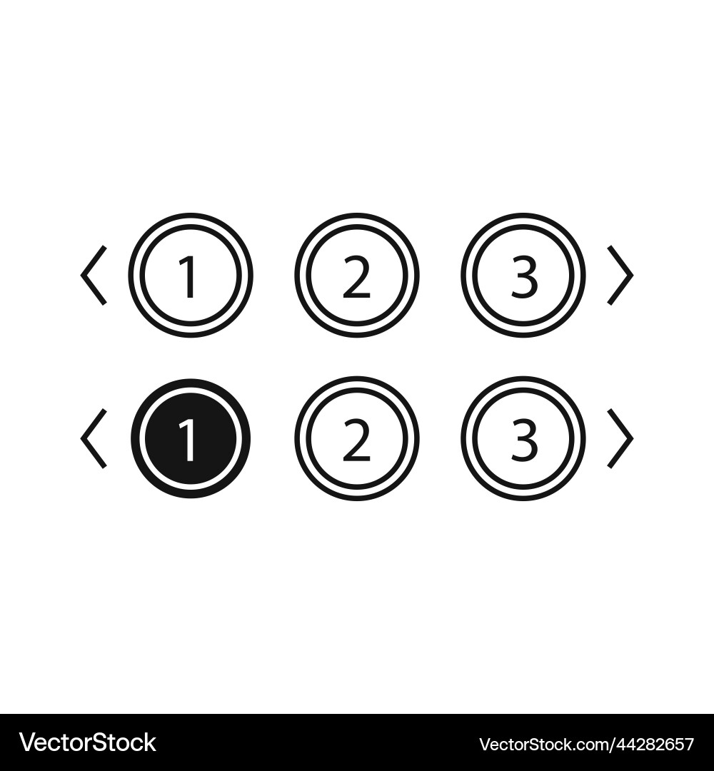 Pagination bars set collection buttons for site Pagination bars set collection buttons for site vector image