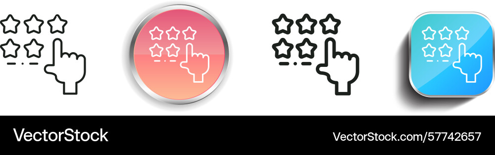 Rating icon thin linear regular and button style Rating icon thin linear regular and button style vector image